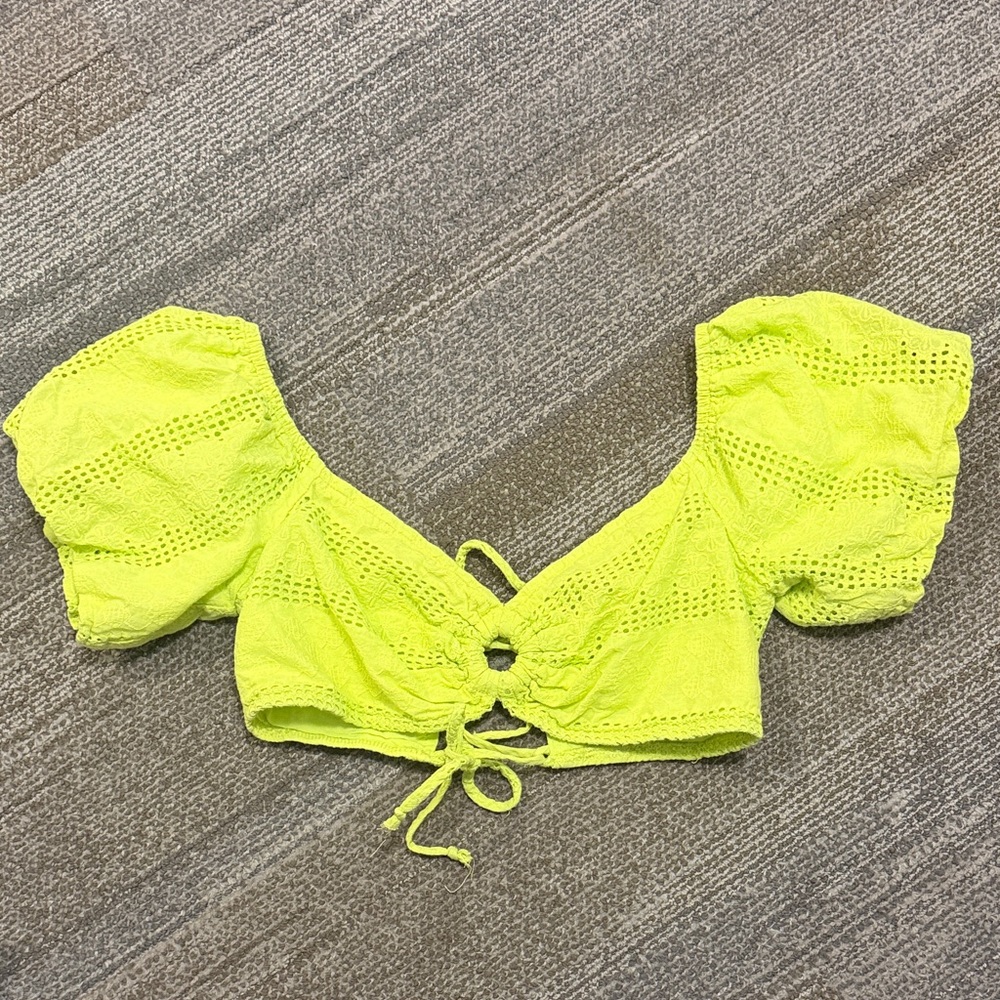 Light Green Crochet Crop Top